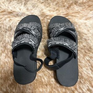 Teva Black and Gray Platform Sandals